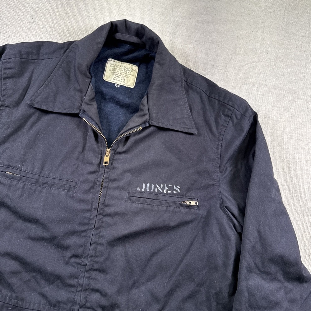 Vintage US Navy Military Utility Deck Jacket‎ Mens 34 Regular Blue 70s Named - Picture 5 of 6